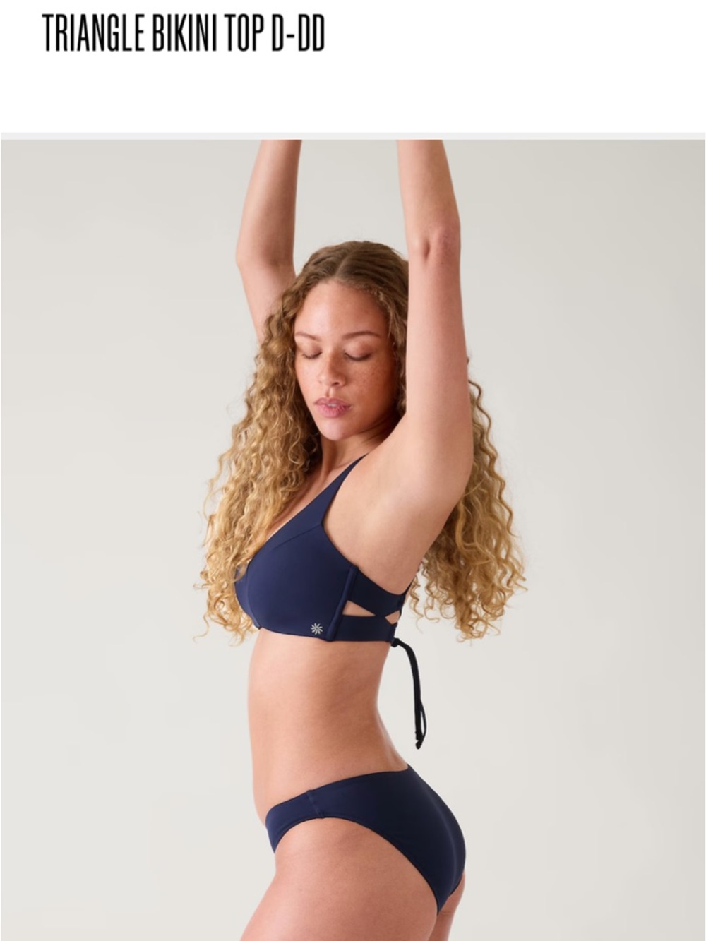 Athleta 2pc swim black Triangle Bikini Top D-DD  Bikini Bottom  size S